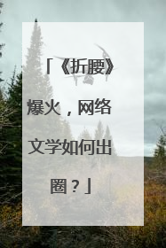 《折腰》爆火，网络文学如何出圈？
