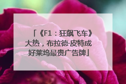 《F1：狂飙飞车》大热，布拉德·皮特成好莱坞最贵广告牌