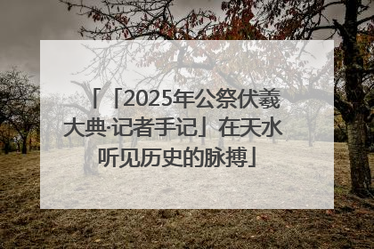 「2025年公祭伏羲大典·记者手记」在天水 听见历史的脉搏
