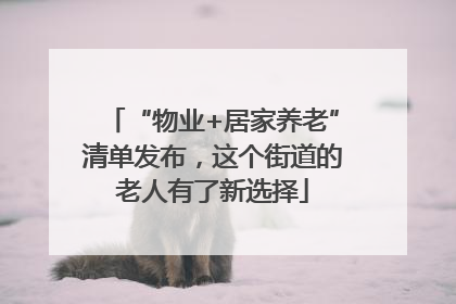 “物业+居家养老”清单发布，这个街道的老人有了新选择