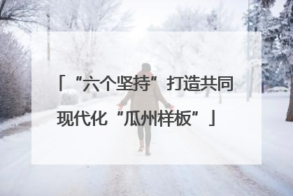 “六个坚持”打造共同现代化“瓜州样板”