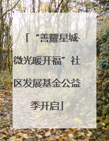 “善耀星城·微光暖开福”社区发展基金公益季开启