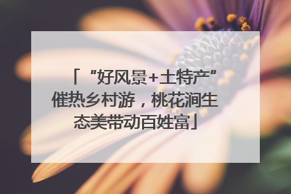 “好风景+土特产”催热乡村游，桃花涧生态美带动百姓富