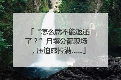“怎么就不能返还了？”月壤分配现场，压迫感拉满……