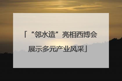 “邻水造”亮相西博会 展示多元产业风采