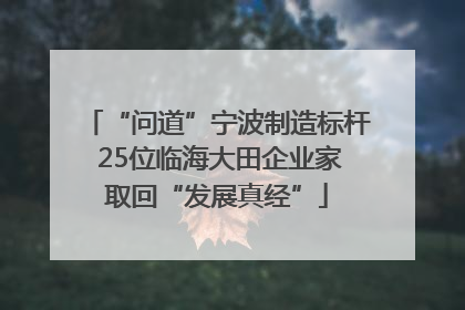 “问道”宁波制造标杆 25位临海大田企业家取回“发展真经”