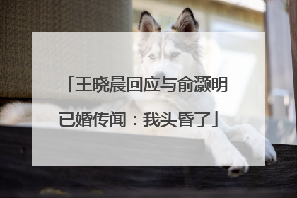 王晓晨回应与俞灏明已婚传闻：我头昏了