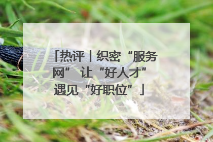 热评丨织密“服务网” 让“好人才”遇见“好职位”