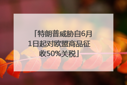 特朗普威胁自6月1日起对欧盟商品征收50%关税