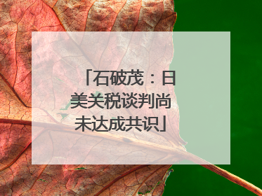 石破茂：日美关税谈判尚未达成共识