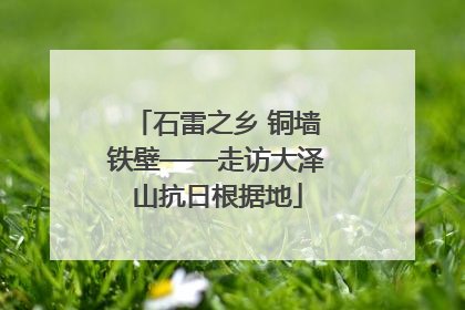 石雷之乡 铜墙铁壁——走访大泽山抗日根据地