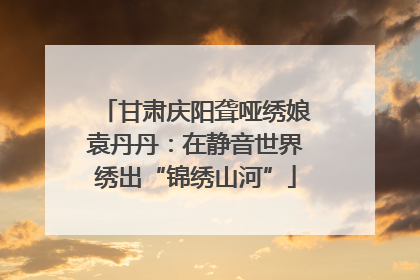 甘肃庆阳聋哑绣娘袁丹丹：在静音世界绣出“锦绣山河”