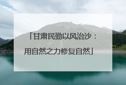 甘肃民勤以风治沙：用自然之力修复自然