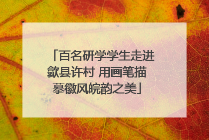 百名研学学生走进歙县许村 用画笔描摹徽风皖韵之美