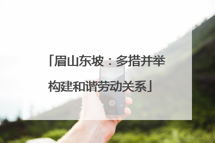 眉山东坡：多措并举构建和谐劳动关系