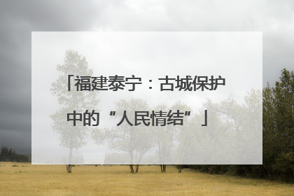 福建泰宁：古城保护中的“人民情结”