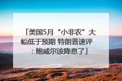 美国5月“小非农”大幅低于预期 特朗普速评：鲍威尔该降息了
