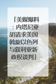 美媒爆料：内塔尼亚胡请求美国斡旋以色列与叙利亚新政权谈判