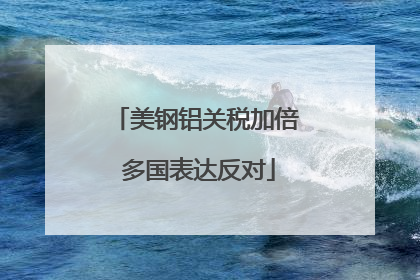 美钢铝关税加倍 多国表达反对