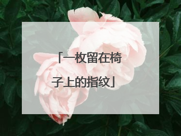 一枚留在椅子上的指纹