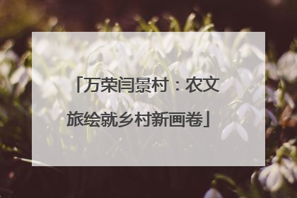 万荣闫景村：农文旅绘就乡村新画卷
