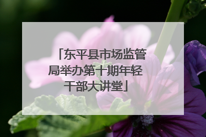 东平县市场监管局举办第十期年轻干部大讲堂