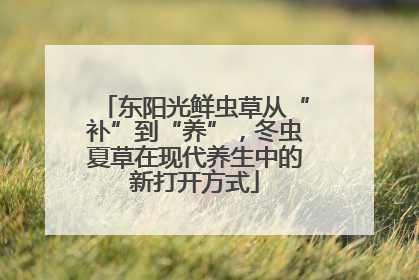 东阳光鲜虫草从“补”到“养”，冬虫夏草在现代养生中的新打开方式