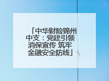 中华财险锦州中支：党建引领消保宣传 筑牢金融安全防线