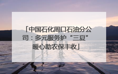 中国石化周口石油分公司：多元服务护“三夏” 暖心助农保丰收