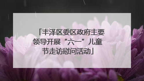 丰泽区委区政府主要领导开展“六一”儿童节走访慰问活动