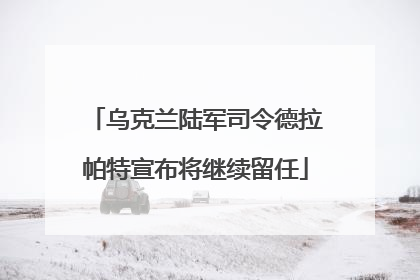 乌克兰陆军司令德拉帕特宣布将继续留任