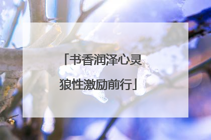书香润泽心灵 狼性激励前行