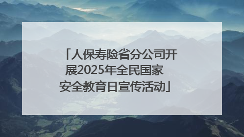 人保寿险省分公司开展2025年全民国家安全教育日宣传活动