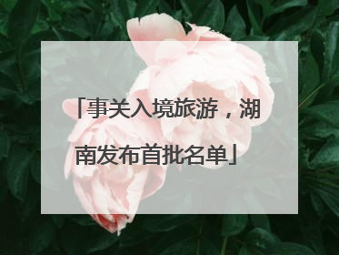 事关入境旅游，湖南发布首批名单