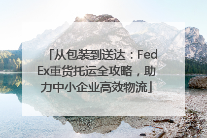 从包装到送达：FedEx重货托运全攻略，助力中小企业高效物流
