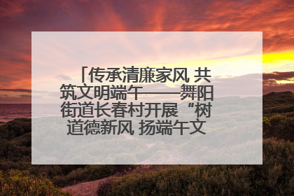 传承清廉家风 共筑文明端午——舞阳街道长春村开展“树道德新风 扬端午文化”主题活动