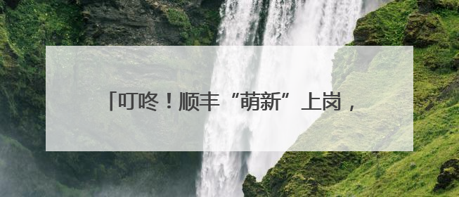 叮咚！顺丰“萌新”上岗，您的快递正由无人车配送！