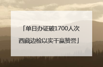 单日办证破1700人次 西藏边检以实干赢赞誉