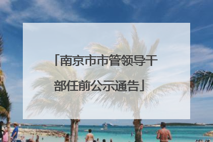 南京市市管领导干部任前公示通告