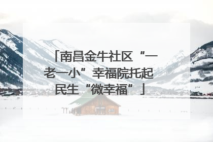 南昌金牛社区“一老一小”幸福院托起民生“微幸福”