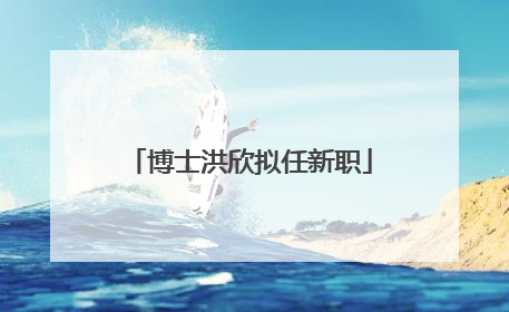 博士洪欣拟任新职