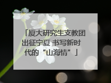 厦大研究生支教团出征宁夏 书写新时代的“山海情”