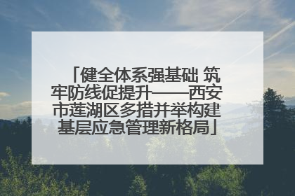 健全体系强基础 筑牢防线促提升——西安市莲湖区多措并举构建基层应急管理新格局