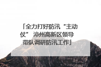 全力打好防汛“主动仗” 漳州高新区领导带队调研防汛工作
