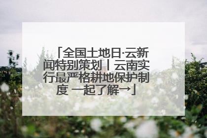 全国土地日·云新闻特别策划丨云南实行最严格耕地保护制度 一起了解→