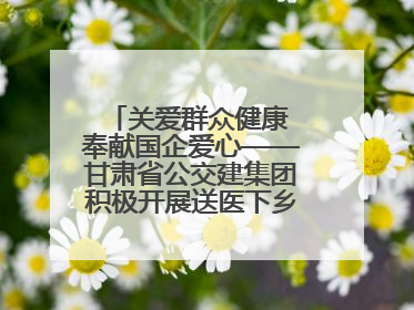 关爱群众健康 奉献国企爱心——甘肃省公交建集团积极开展送医下乡义诊活动