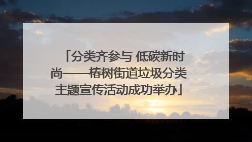 分类齐参与 低碳新时尚——椿树街道垃圾分类主题宣传活动成功举办
