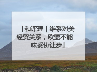 和评理｜维系对美经贸关系，欧盟不能一味妥协让步