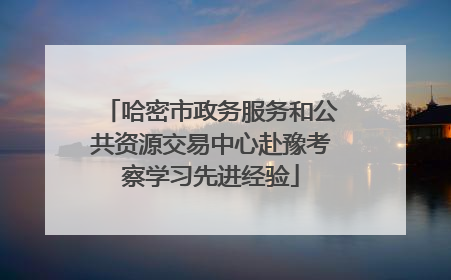 哈密市政务服务和公共资源交易中心赴豫考察学习先进经验