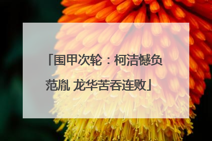 围甲次轮：柯洁憾负范胤 龙华苦吞连败